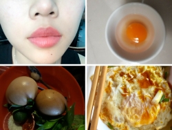 Phun môi ăn trứng có bị làm sao không?